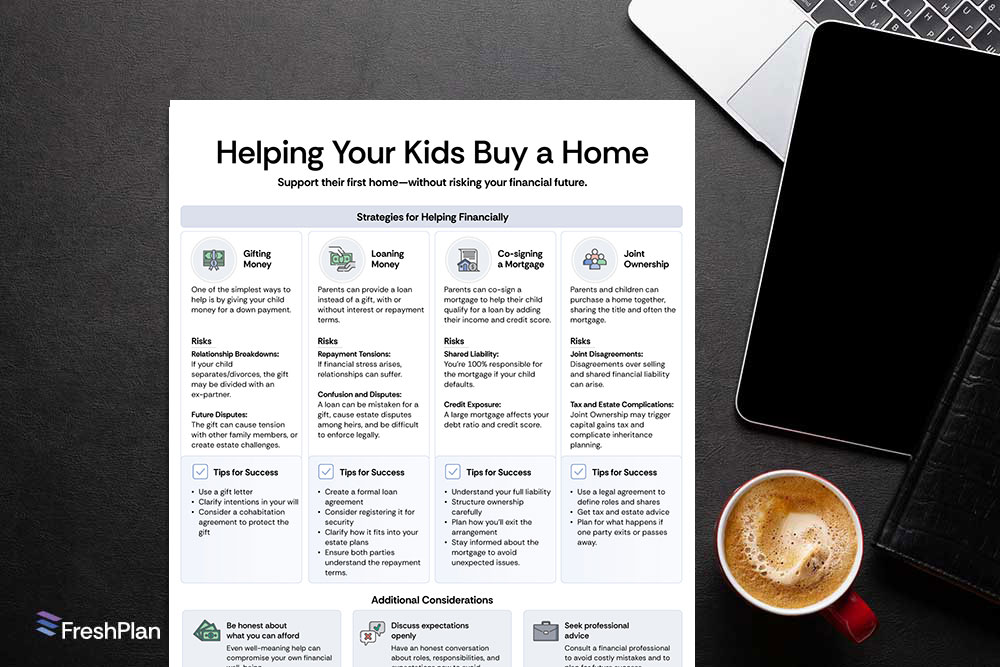 Helping Kids Buy a Home infographic